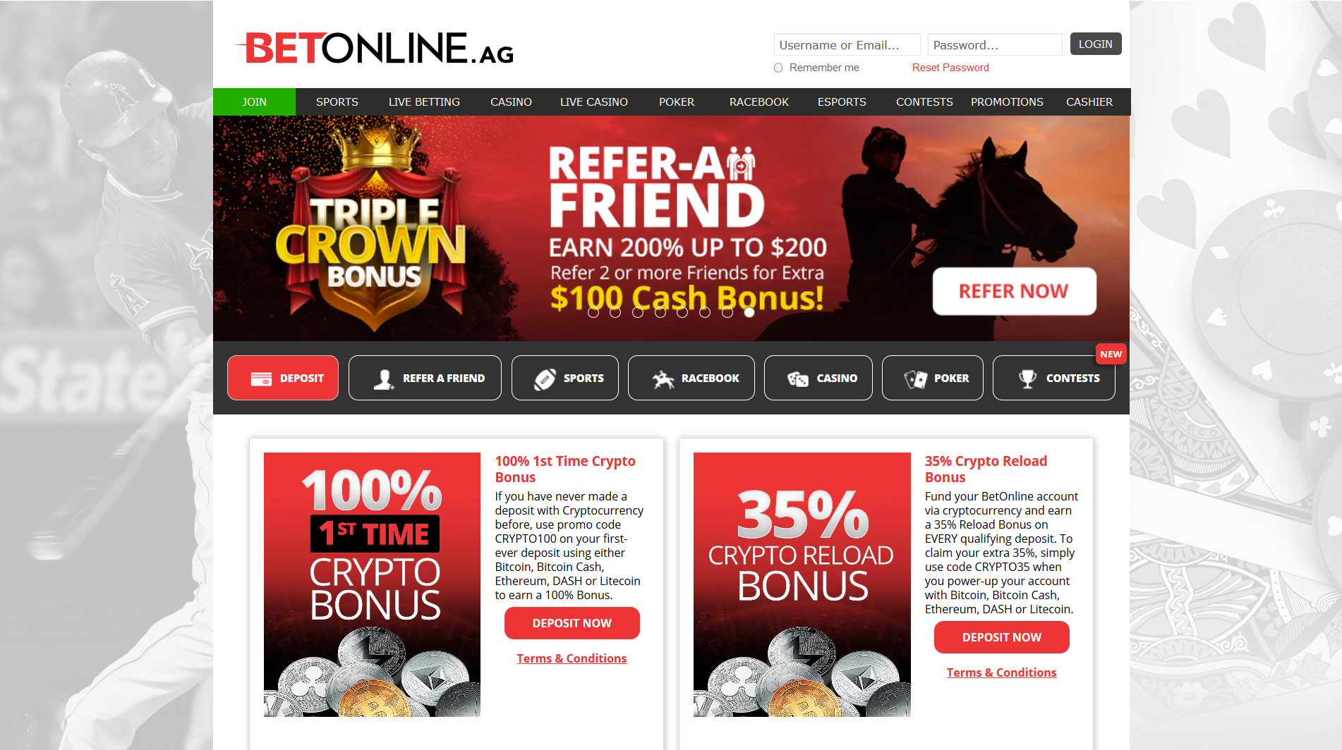 Betonline First Deposit Bonus